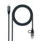 Cabo USB 3.2 Gen2x2 Nanocable 20Gbps 5A/100W 4K/60HZ USB-C M/USB-A/M 2 M Cinzento/Preto