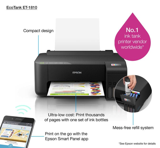 Impressora Epson EcoTank ET-1810 Wi-Fi image number 8