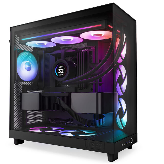 Ventoinha NZXT F360 RGB Core Single-Frame Pretas - Tripla Ventoinha 120mm ( 360mm ) image number 4
