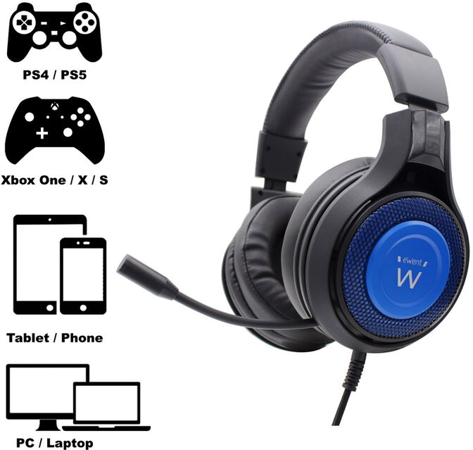 Headset Gaming Ewent PL3322 PC/Xbox One/PS4/PS5 Preto image number 3