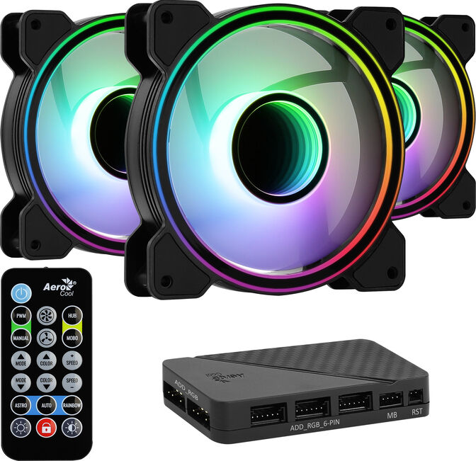Ventoinha Aerocool Mirage 12 ARGB Pro Preto 120mm (Pack 3) image number 0