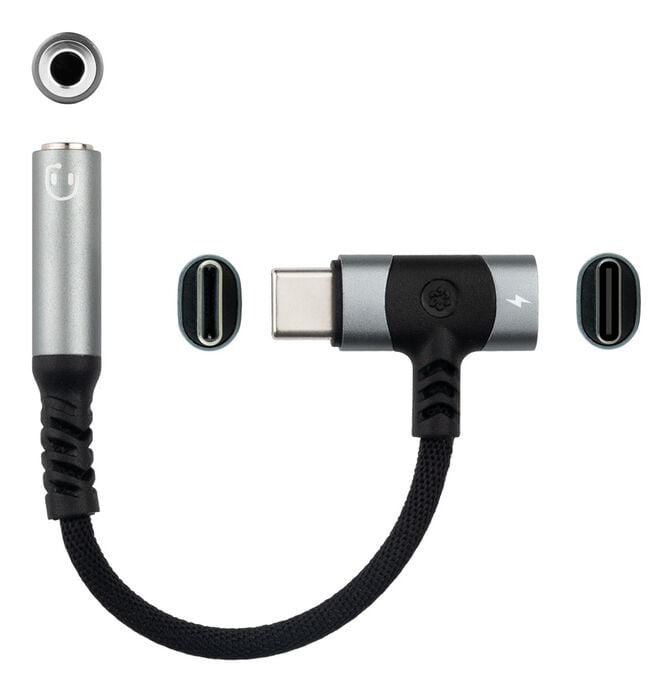 Cabo Adaptador Nanocable USB-C A JACK+USB-C/H PD 60W Preto image number 1