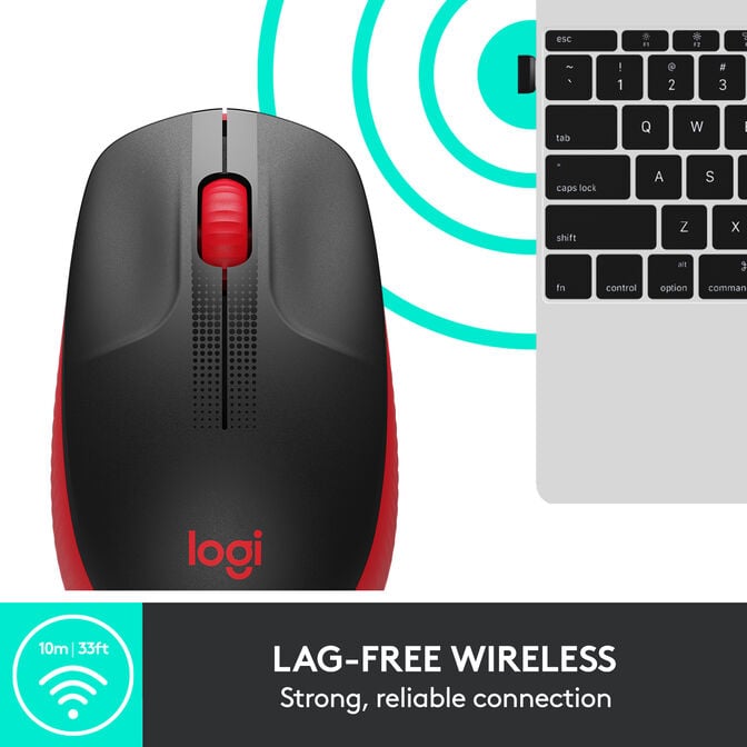 Rato Logitech M190 1000DPI Wireless Vermelho image number 8
