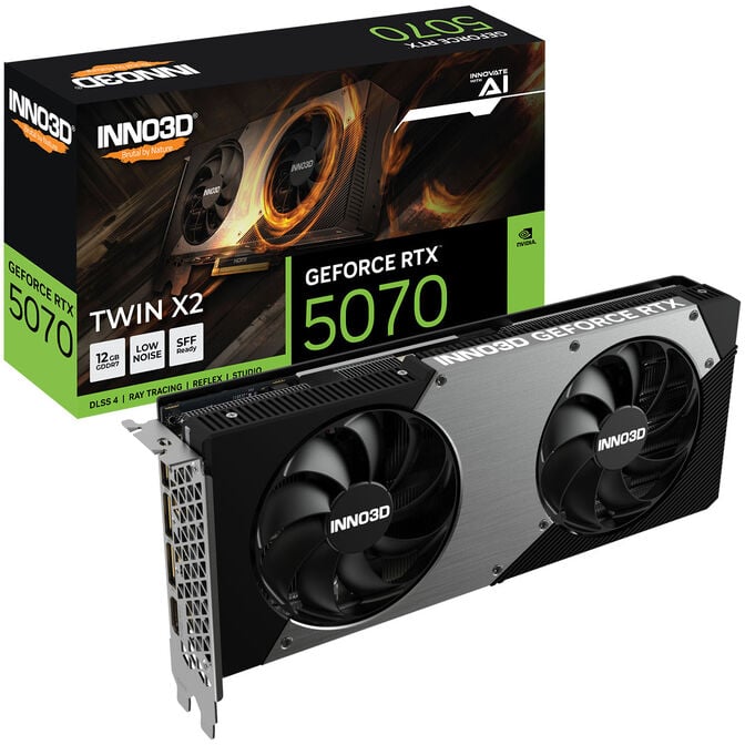 Gr&aacute;fica Inno3D GeForce&reg; RTX 5070 Twin X2 12GB GDDR7 DLSS4 Bonus