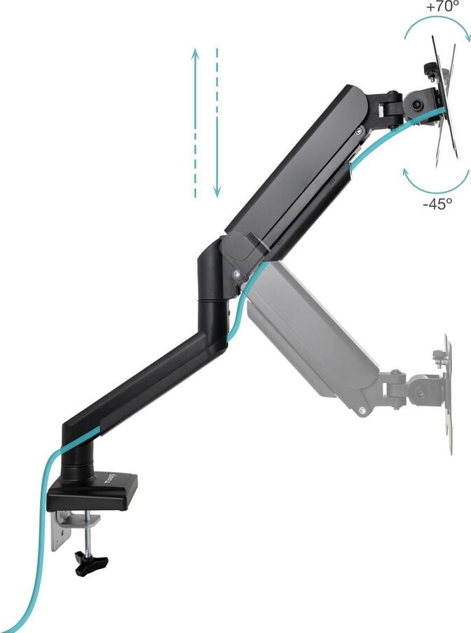 Suporte de Mesa Tooq Tilt e Girat&oacute;rio 13" a 34" Max. 10kg Preto image number 1