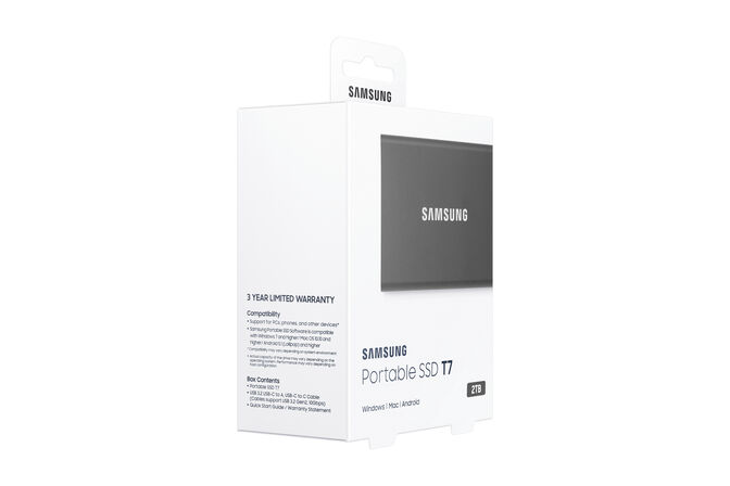 SSD Externo Samsung T7 2TB USB3.2 Gen2 Preto (1050/1000MB/s) image number 9