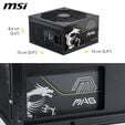 Fonte Modular MSI MAG A1000PLS 1000W 80+ Platinum PCIE 5.1 image number null