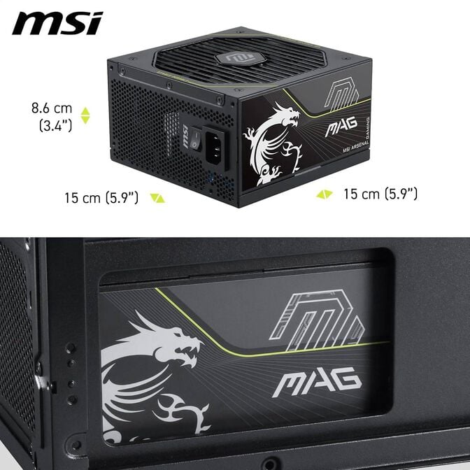 Fonte Modular MSI MAG A1000PLS 1000W 80+ Platinum PCIE 5.1 image number 5