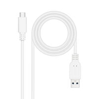 Cabo USB 3.1 Gen2 Nanocable 10Gbps 3A USB-C/M - A/M 1 M Branco