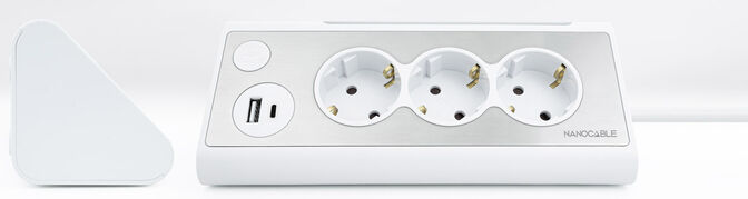 R&eacute;gua Nanocable 3 Tomadas / 2x USB ( USB-C / USB-A ) image number 1