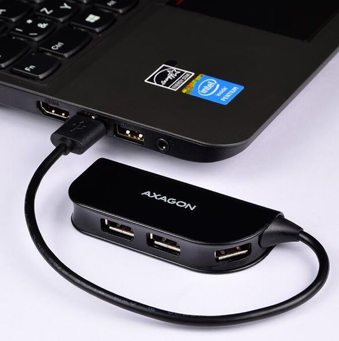 HUB USB AXAGON HUE-X4B 4x USB2.0 READY Preto image number 2