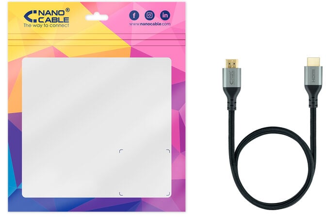 Cabo HDMI V2.1 Ultra High Speed Nanocable A M/M 1.5 M Preto Certificado ULTRA image number 3