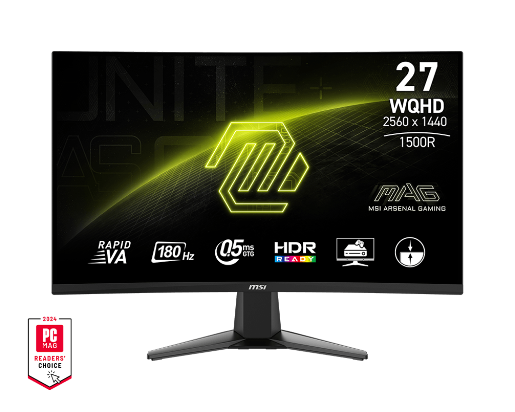 Monitor Curvo MSI 27" MAG 27CQ6F VA WQHD 16:9 180Hz (0.5ms)