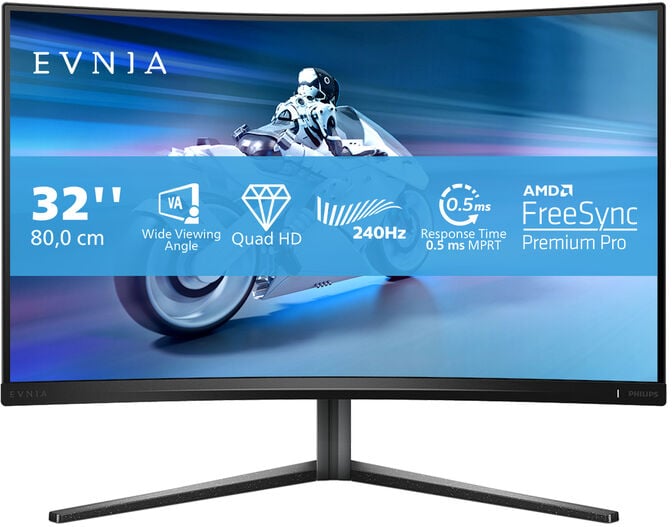 Monitor Curvo Gaming Philips EVNIA 32" 32M2C5500W VA QHD 240Hz 0.5ms FreeSync Premium Pro HDR400 c/Ajuste Alt. image number 6