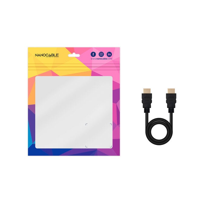 Cabo HDMI V2.0 4K@60Hz 18Gbps Nanocable A M/M 2 M Preto image number 3