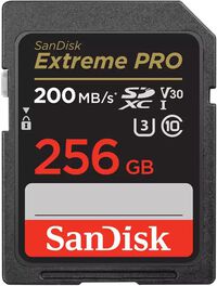 Cart&atilde;o SanDisk Extreme Pro SDXC UHS-I C10 U3 V30 256GB