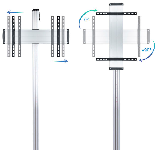 Suporte de Ch&atilde;o Tooq THE TOWER 37" a 70" M&aacute;x. 70Kg Alum&iacute;nio image number 3