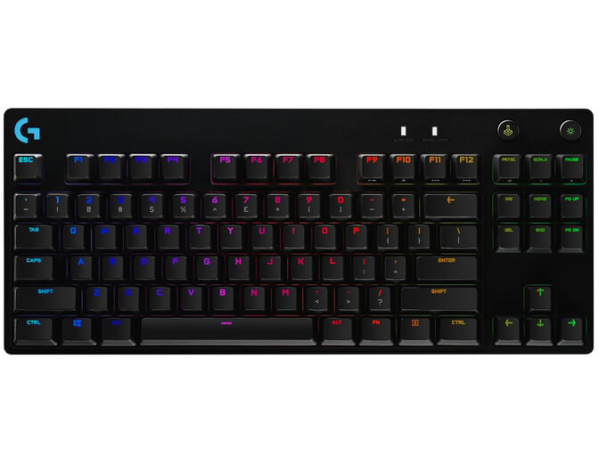 Teclado Logitech G PRO RGB Lightsync GX Blue Clicky Preto (US) image number 8