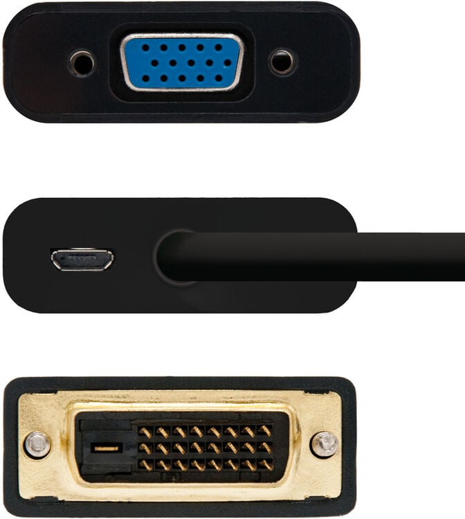 Adaptador Nanocable DVI M > VGA 10 CM Preto image number 2