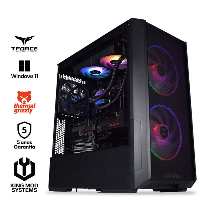 Computador King Mod Gamer-PC Ryzen 7 9800X3D 32GB DDR5 2TB RX 9070 XT WiFi W11 Bonus