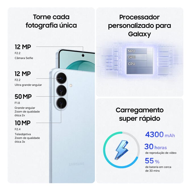 Smartphone Samsung Galaxy S26 6.3" (12 / 512GB) 120Hz Preto Noturno image number 1