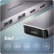 HUB USB-C AXAGON HMC-5H60 USB-C 3.2 Gen 1 hub, 2x USB-A, 1x USB-C, 4K 60Hz HDMI, PD 100W image number null