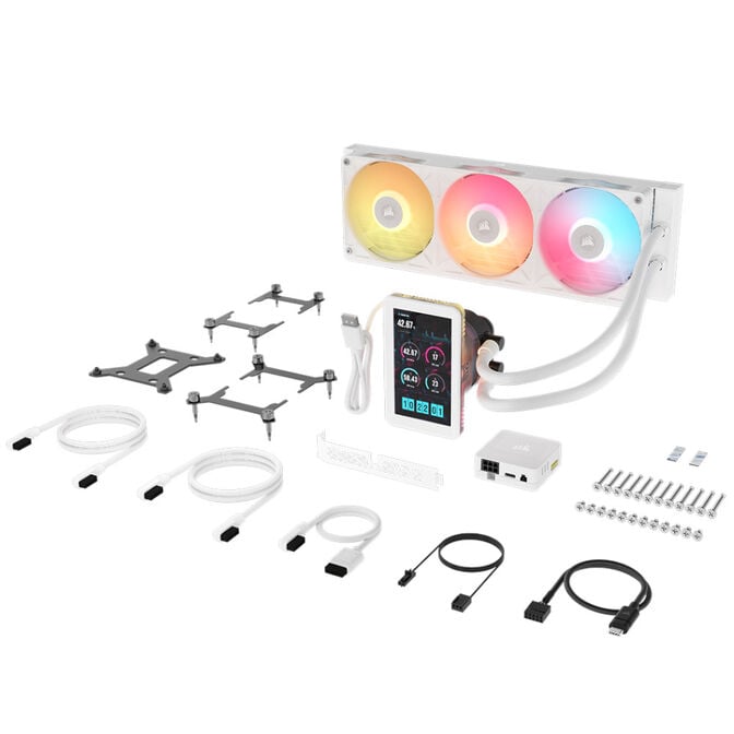 Water Cooler CPU Corsair iCUE LINK TITAN II 360 RX RGB LCD 360mm Branco image number 6