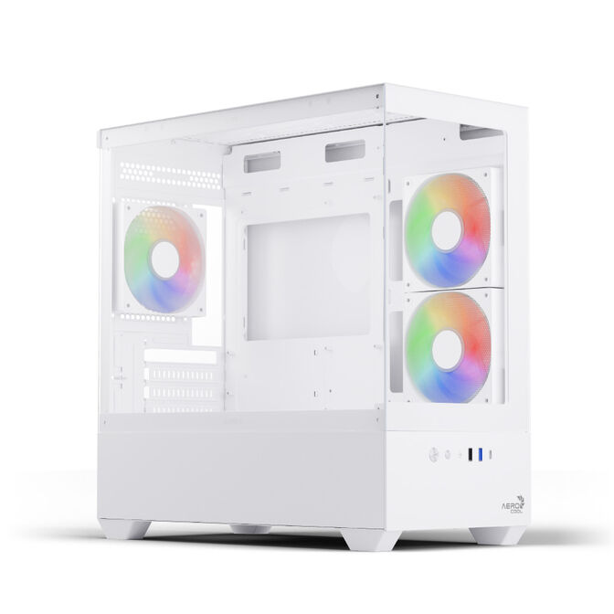 Caixa Micro-ATX Aerocool P300D Digi ARGB Vidro Temperado Branco image number 0