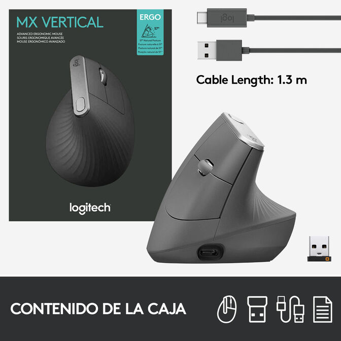 Rato Logitech MX Vertical 4000DPI Wireless Preto image number 12