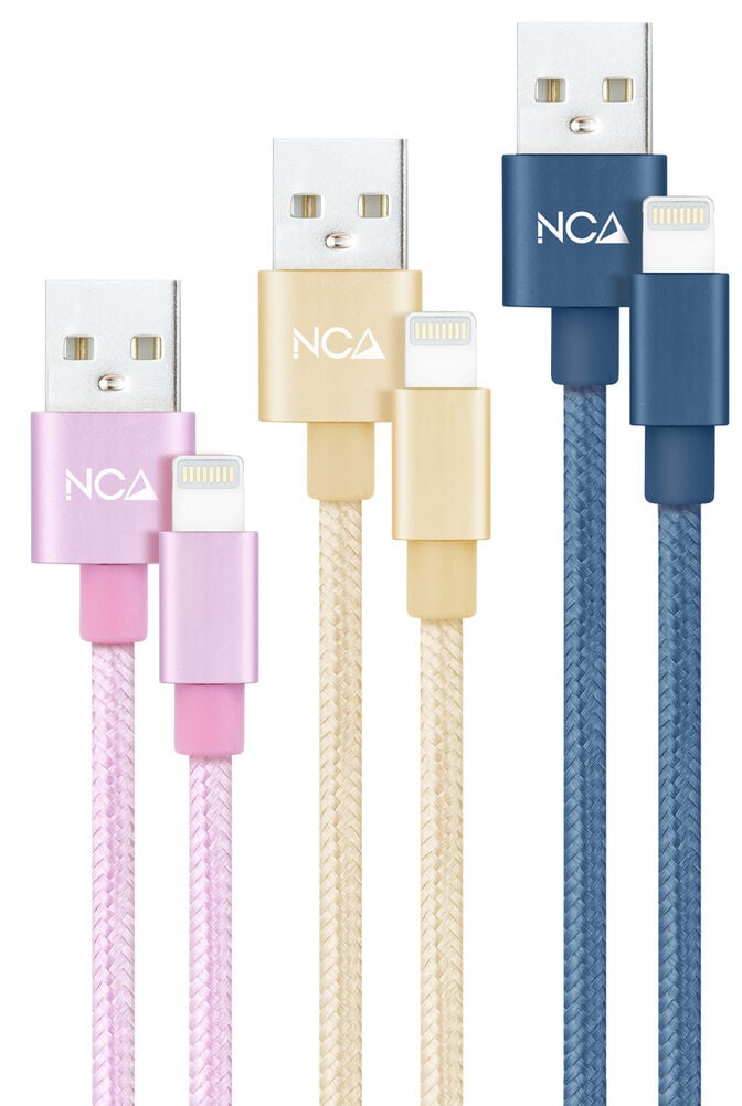 Cabos Lightning Nanocable Lightning/M > USB A/M Coiled 1M (Pack 3 Rosa, Ouro e Azul Pac&iacute;fico) image number 0
