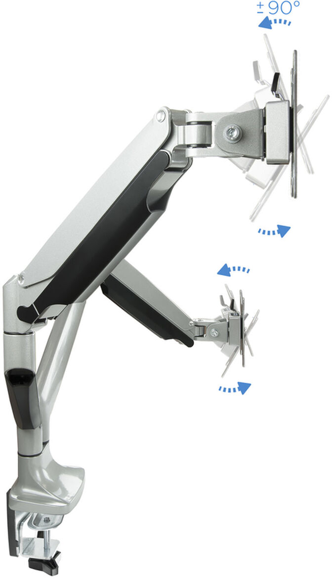 Suporte de Mesa Tooq Duplo Tilt e Girat&oacute;rio 13" a 32" Max. 9kg/Monitor Cinzento image number 5
