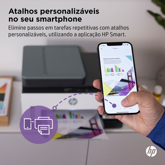 Impressora Multifun&ccedil;&otilde;es a Jato de Tinta HP Smart Tank 7605 All-in-One WiFi image number 11