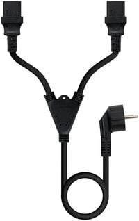 Cabo de Alimenta&ccedil;&atilde;o Duplo CEE7/M > 2xC13/H 3 M Preto