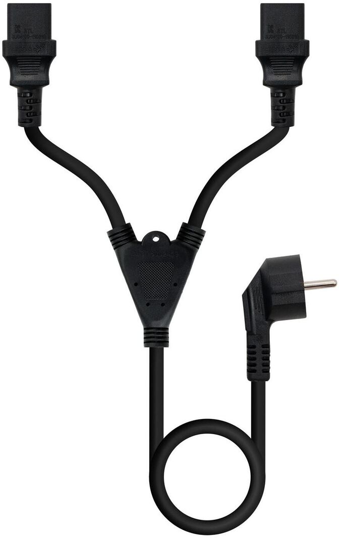 Cabo de Alimenta&ccedil;&atilde;o Duplo CEE7/M > 2xC13/H 3 M Preto image number 0