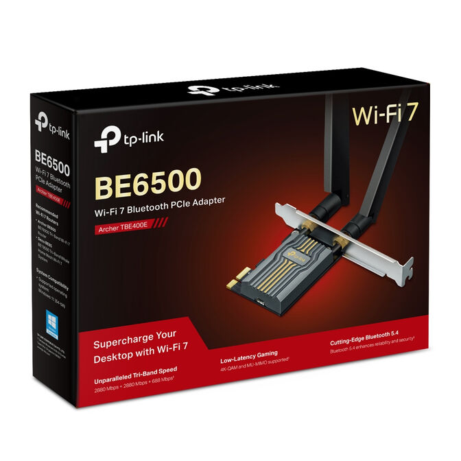 Placa de Rede PCIe TP-Link Archer TBE400E Tri-Band Wi-Fi 7 BE6500 + Bluetooth 5.4 image number 3