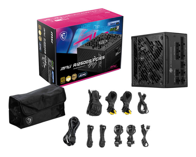 Fonte Modular MSI MPG A1250GS 1250W 80+ Gold PCIE 5.1 image number 3