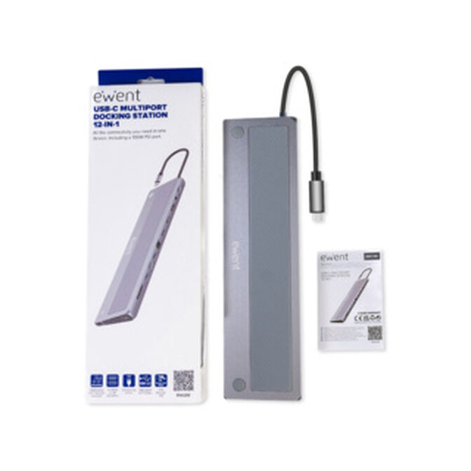 Docking Station Ewent EW1150 USB-C 12-em-1 Cinza image number 1