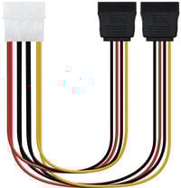 Cabo de Alimenta&ccedil;&atilde;o SATA Nanocable 5.25" (Molex 4Pinos) M 2x SATA F 20 CM