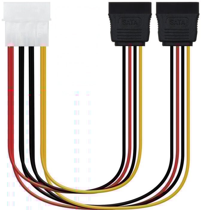 Cabo de Alimenta&ccedil;&atilde;o SATA Nanocable 5.25" (Molex 4Pinos) M 2x SATA F 20 CM image number 0