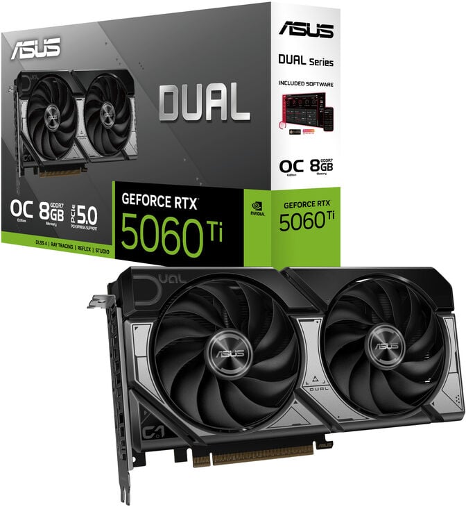 Gr&aacute;fica Asus GeForce&reg; RTX 5060 Ti Dual OC 8GB GDDR7 DLSS4 image number 0
