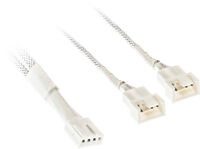 Cabo Splitter Kolink 1-2 PWM Sleeved Branco