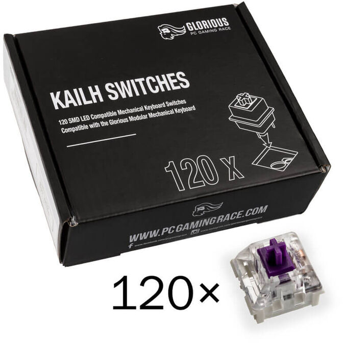 Pack 120 Switches Kailh Pro Purple para Glorious GMMK image number 0