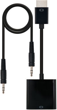 Adaptador Nanocable HDMI M > SVGA/Audio F 10 CM / 1M Preto