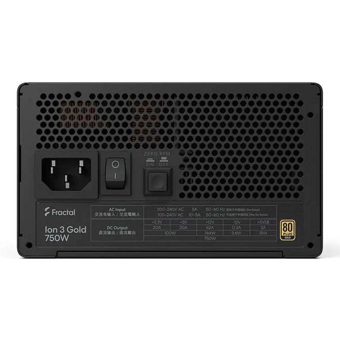 Fonte Fractal Design Ion 3 750W 80+ Gold Full Modular ATX 3.1 PCIe 5.1 image number 6