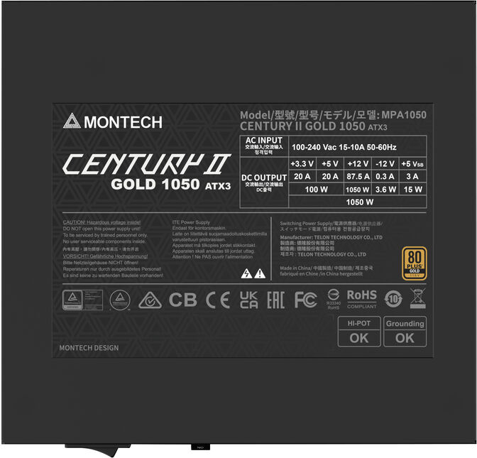 Fonte Modular Montech Century II 1050W 80 Plus Gold ATX 3.1 image number 5