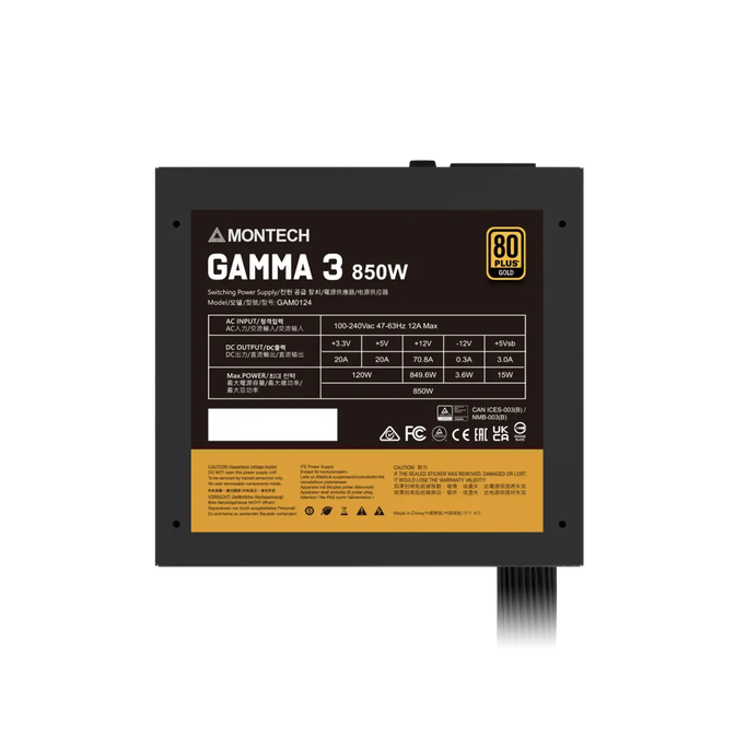 Fonte Modular Montech Gamma 3 850W 80 Plus Gold ATX 3.1 image number 5