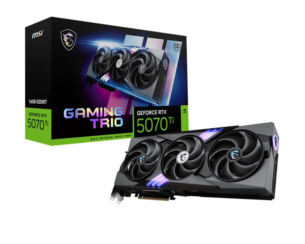 Gr&aacute;fica MSI GeForce&reg; RTX 5070 Ti GAMING TRIO OC 16GB GDDR7 DLSS4