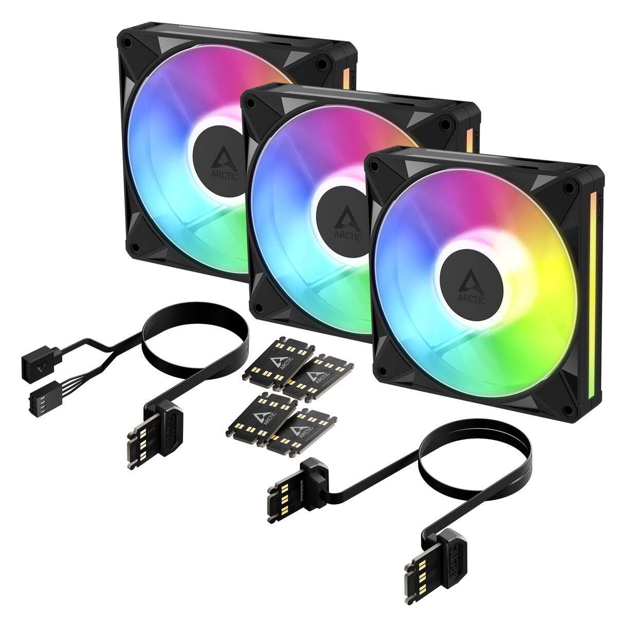 Ventoinha Arctic P14 BioniX PWM ARGB 120mm (Pack 3) - Preto