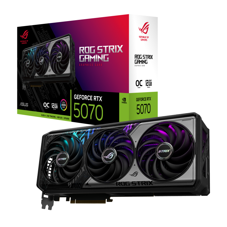 Gr&aacute;fica Asus GeForce&reg; RTX 5070 ROG Strix Gaming OC 12GB GDDR7 DLSS4