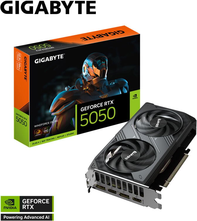 Gr&aacute;fica Gigabyte GeForce&reg; RTX 5050 WindForce OC 8GB GDDR6 DLSS4 image number 0